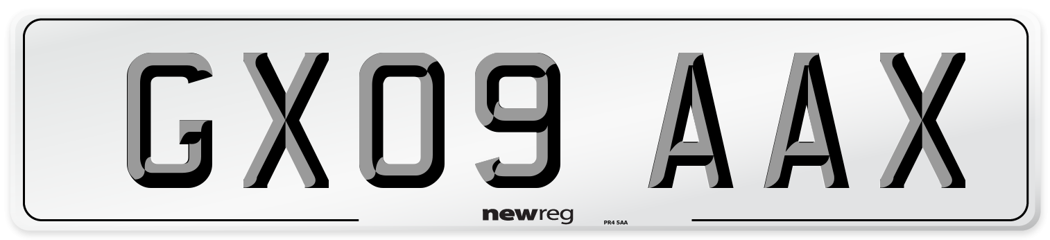 GX09 AAX Number Plate from New Reg